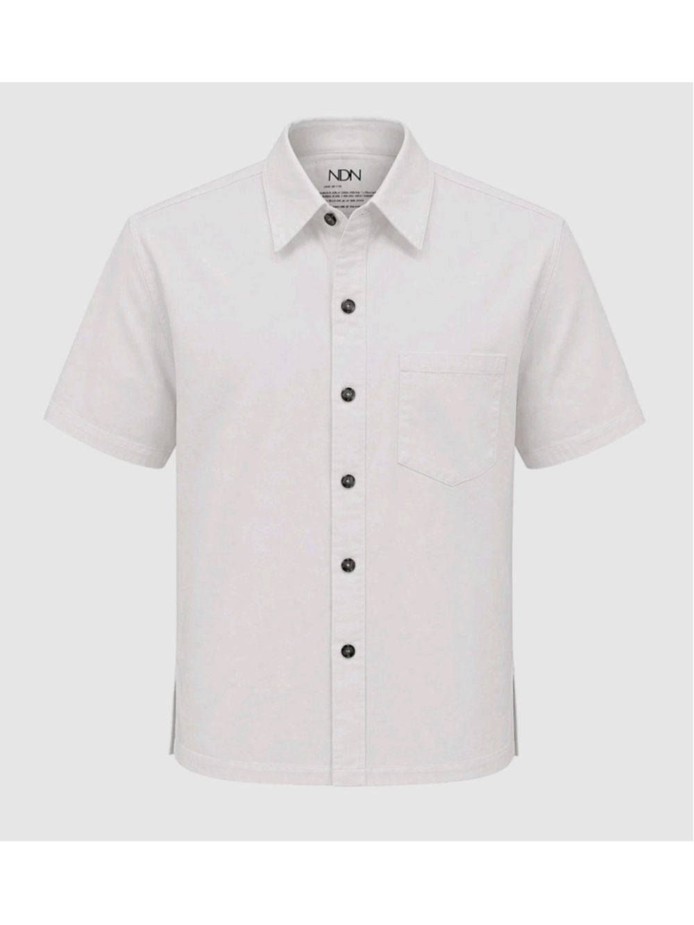 LNDN London Denim Sz XXS Very Oversized Cream Org Cotton Short Sleeve Camp Shirt